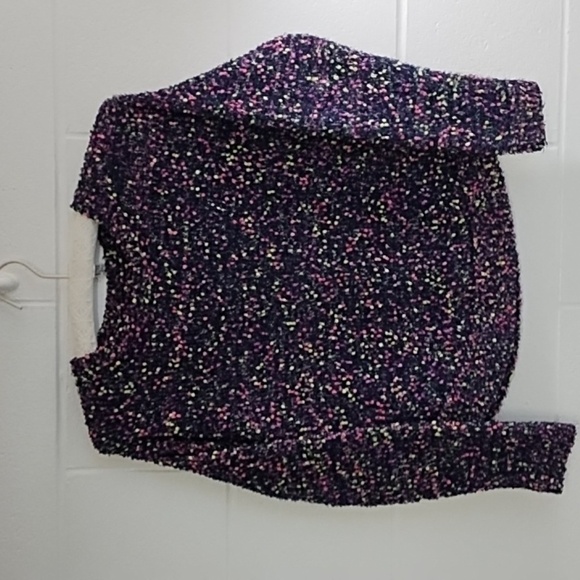 SO Soft Multi Colored Girls Sweater Navy Pink Lime Large 10/12 - Picture 10 of 10